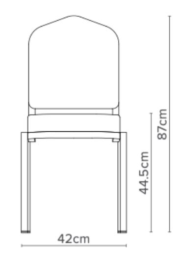 Chaise de conférence empilable en aluminium lisse 25x25mm - turini 18/5_1