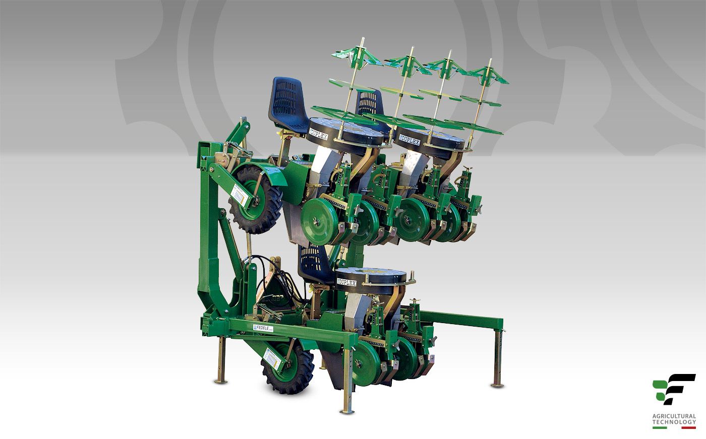 Planteuse Duplex - Fedelemario - distance entre rangs 35 cm - semiautomatique avec distributeur rotatif 24 godets_1