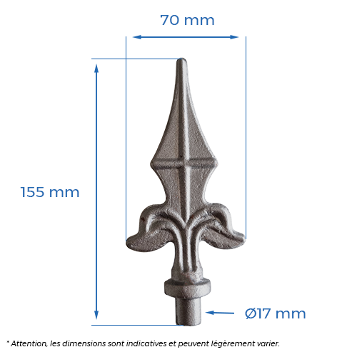 Pointe Ø17mm - H.155 x L.70mm_1