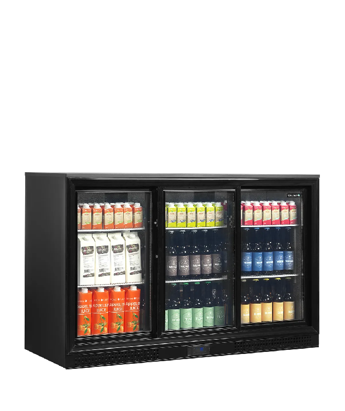 Arrière bar réfrigéré 3 portes DB301S-3 noir TEFCOLD_1