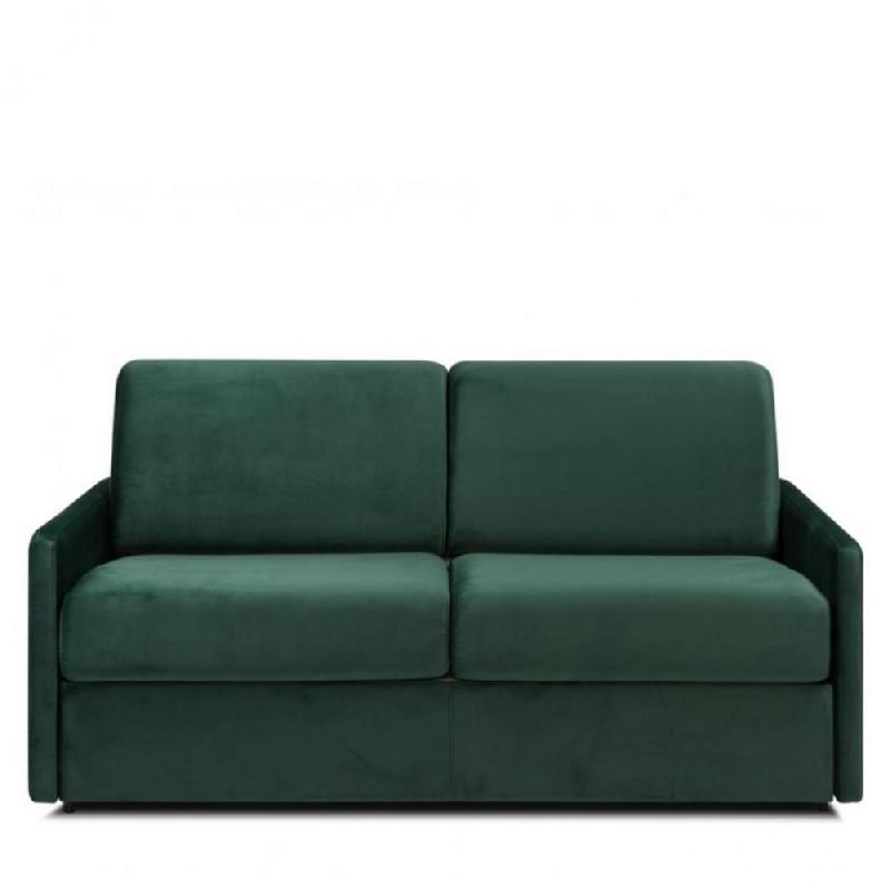 Canapé convertible CanapExpress Luxury - 140 cm - Matelas 22 cm mémoire de forme - Velours vert - Fabrication artisanale italienne_1