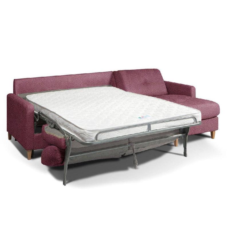 Canapé d'angle scandinave en velours Old Rose - 140 cm - Matelas 16 cm - Système express - Sommier à lattes Renatonisi_1