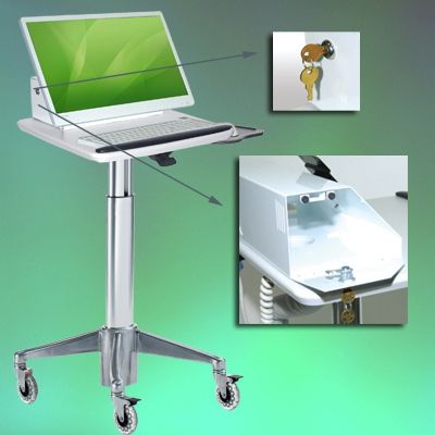 Chariot informatique médical LCD & All-in-One PC Cart H Class LD - Ergonoflex - aluminium anodisé - 29 kg_1