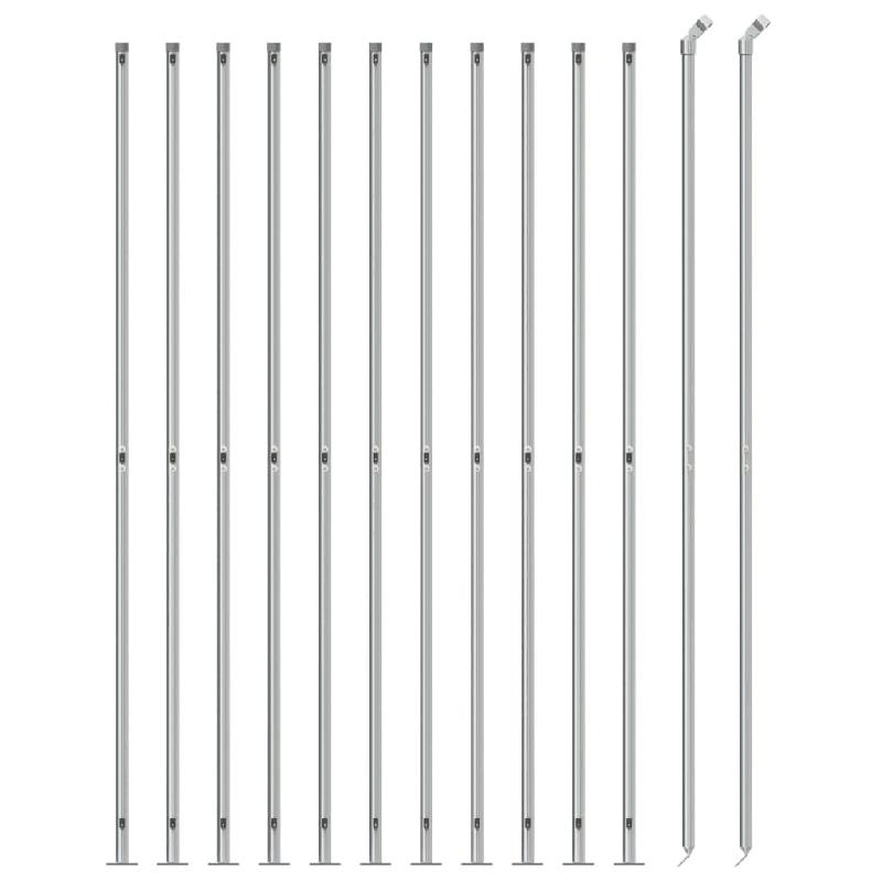 Vidaxl clôture en mailles de chaîne avec bride argenté 1,6x25 m 154044_1