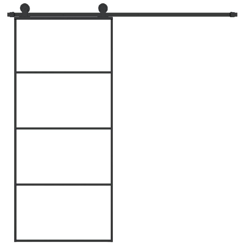 Vidaxl porte coulissante avec kit de quincaillerie 90x205 cm verre esg 3152148_1