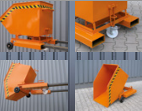 Chariot benne ergonomique 2041 - 2 roulettes fixes - étanche à l'huile et à l'eau_1