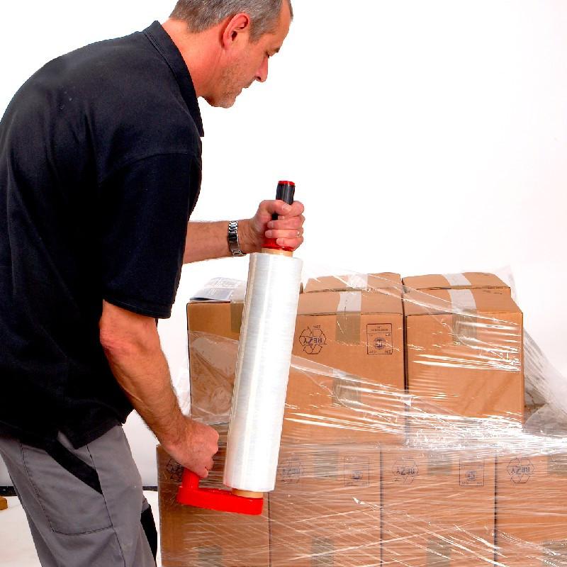 Dérouleur pour film étirable manuel - plastique ergonomique avec embouts économiques et poignée 38 mm_1