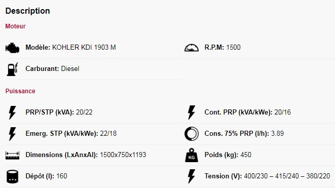GEN22K-A - Groupe électrogène industriel Genesal Energy - 20/22 kVA - 50 Hz - Trois phases - Statique ouverte_1