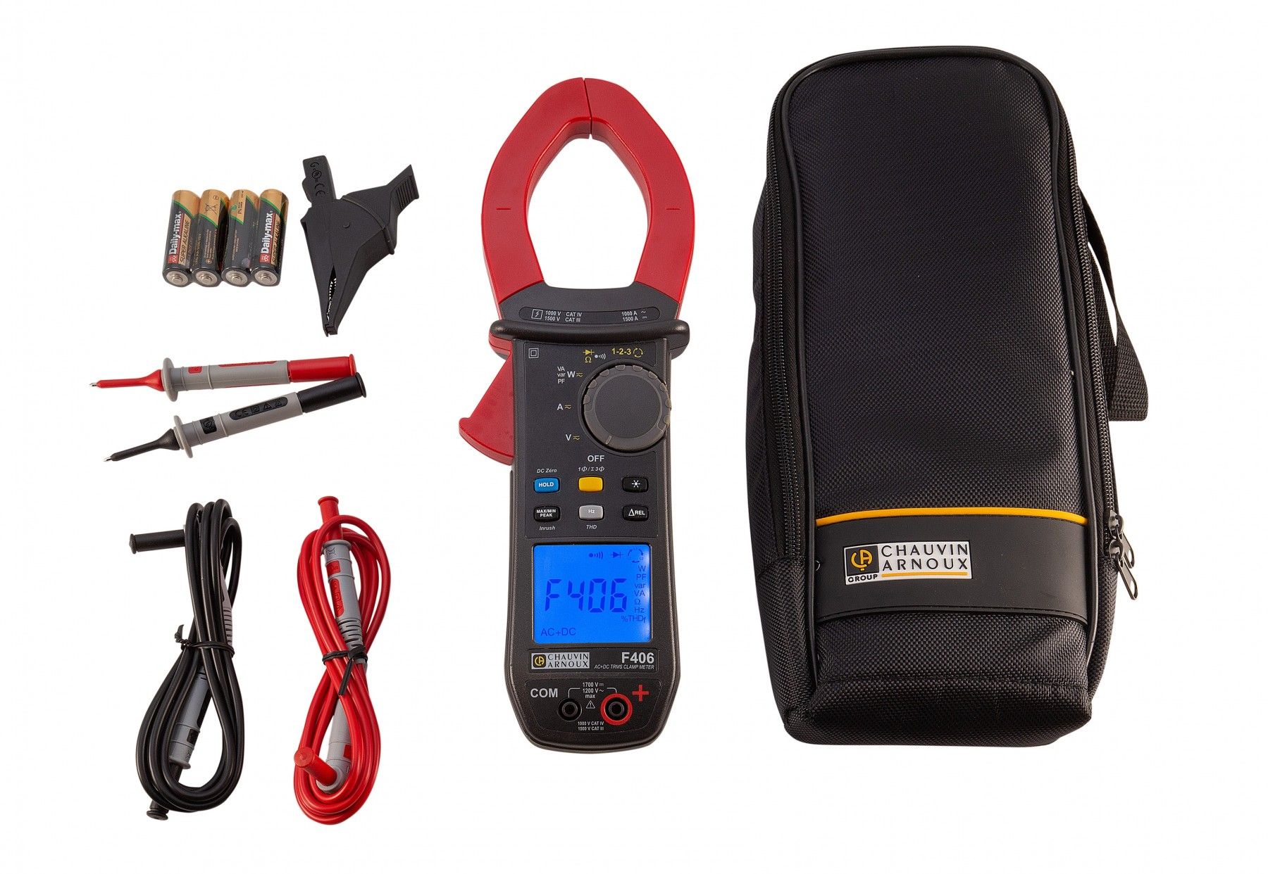 Pince multimètre F406 - TRMS 12 bits - 1000 AAC / 1500 ADC - IP54 - CAT IV 1000 V / CAT III 1500 V_1