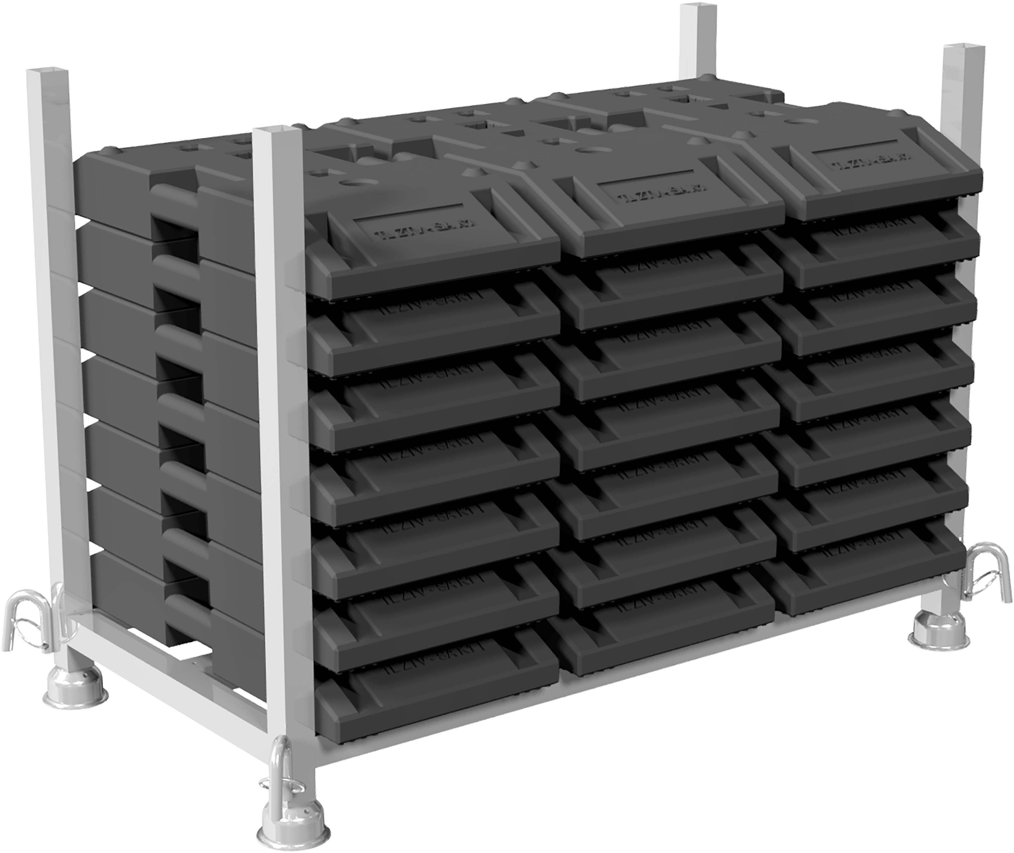 Râtelier galvanisé pour balises K5C - capacité 68 à 80 balises - SODIMAR_1