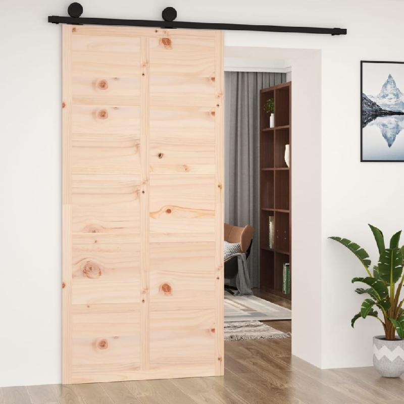 Vidaxl porte de grange 100x1,8x214 cm bois massif de pin 824638_1