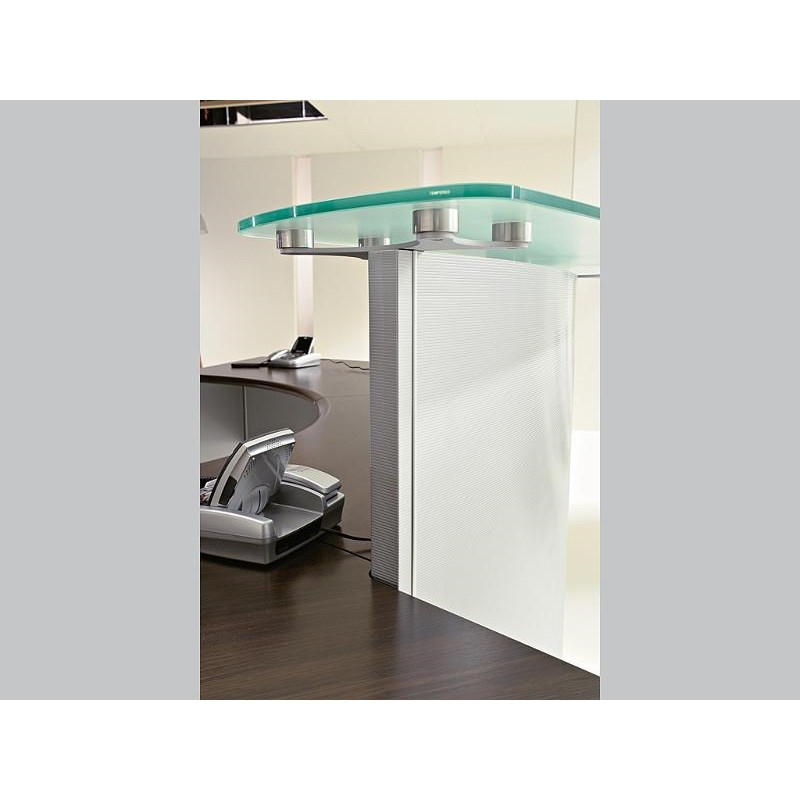 Banque d'accueil Volta TON Wengé - Référence VOL01 - Fabricant LAS - Finition Wengé avec Tablette en Verre Trempé_1