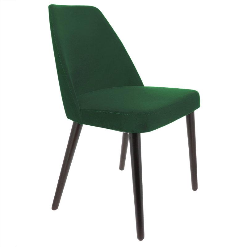 Chaise de restaurant en tissu velours et pieds bois - VERT_1