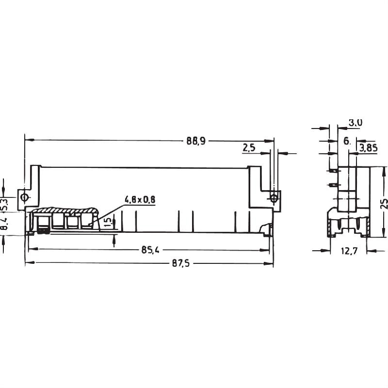 Connecteur SCHROFF Type H, EN 60603, DIN 41612, mâle, 15 contacts, longueur des broches 3.0 mm_1