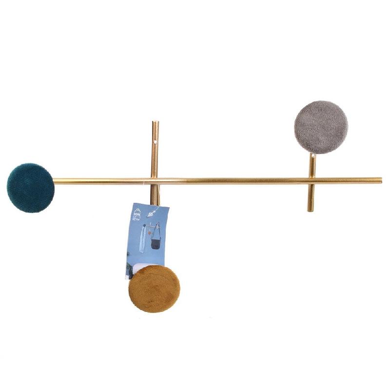 Porte-manteau en velours et métal_1