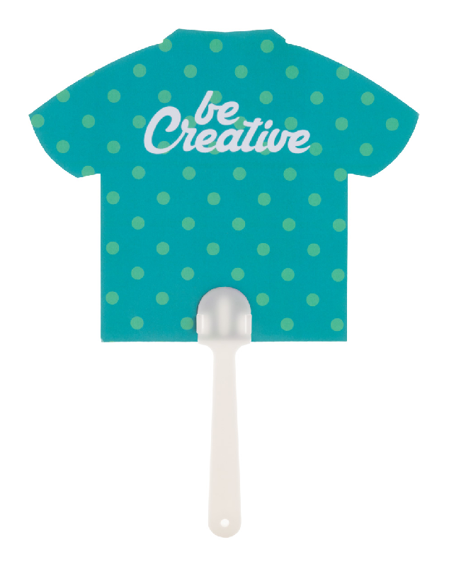 Éventail sur-mesure avec poignée en plastique et papier stratifié - Impression logo - Quantité minimale 100 pcs_1