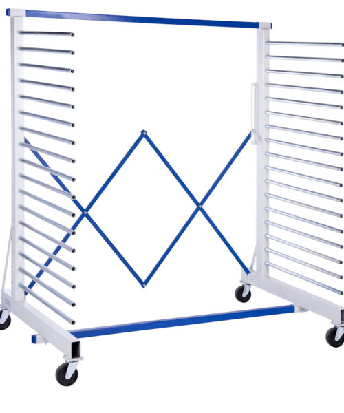 Chariot à étagères extra-stable STABILOFLEX pour peintres et vernisseurs - capacité 900 kg, extensible jusqu'à 2000 mm_1