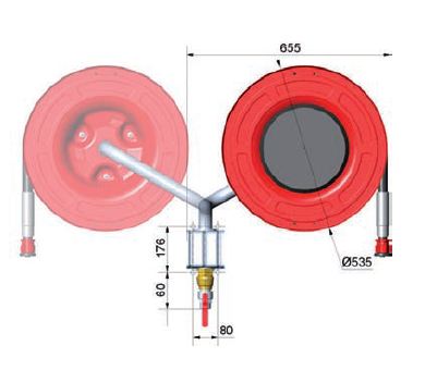 RIA avec tuyau semi-rigide certifié NF EN 694 et pivotement en laiton matricé