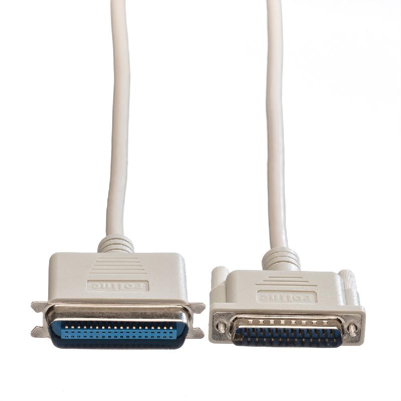 ROLINE Câble parallèle d'imprimante DB25 M - Centr.36 M, gris, 6 m_1