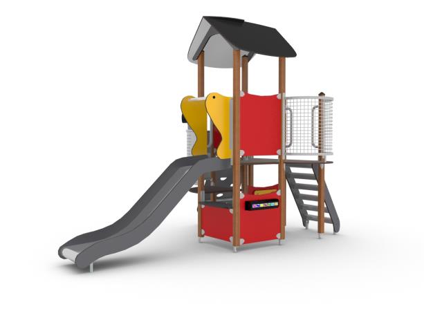 Structure multi-jeux Unimini Cantoni - 3 à 5 ans - Réf. 8046961 - Hags - Poteaux bois et panneaux HPL_1