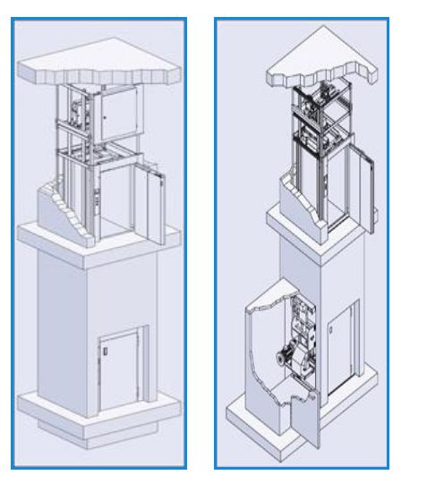 Élévateur avec pylône autoportant en acier galvanisé