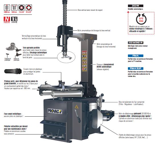 202monow - monte/demonte-pneus automatique provac avec blocage pneumatique de 10 à 22_1