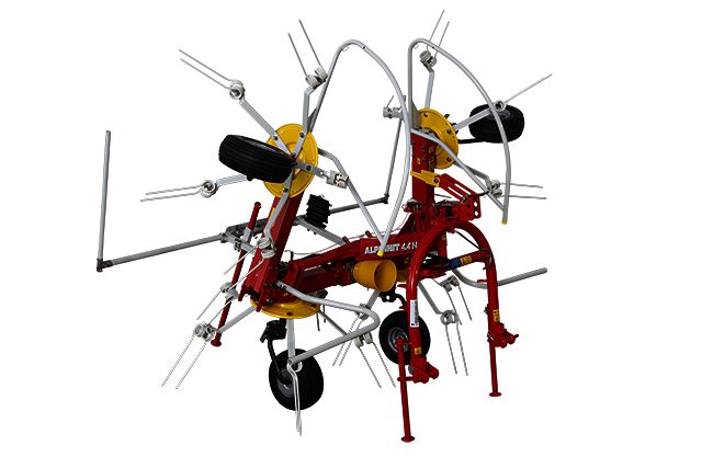 Alpinhit Faneuses Alpin - Pottinger France - largeur de travail de 4,45 m à 6 m - construction légère et adaptation au sol_1