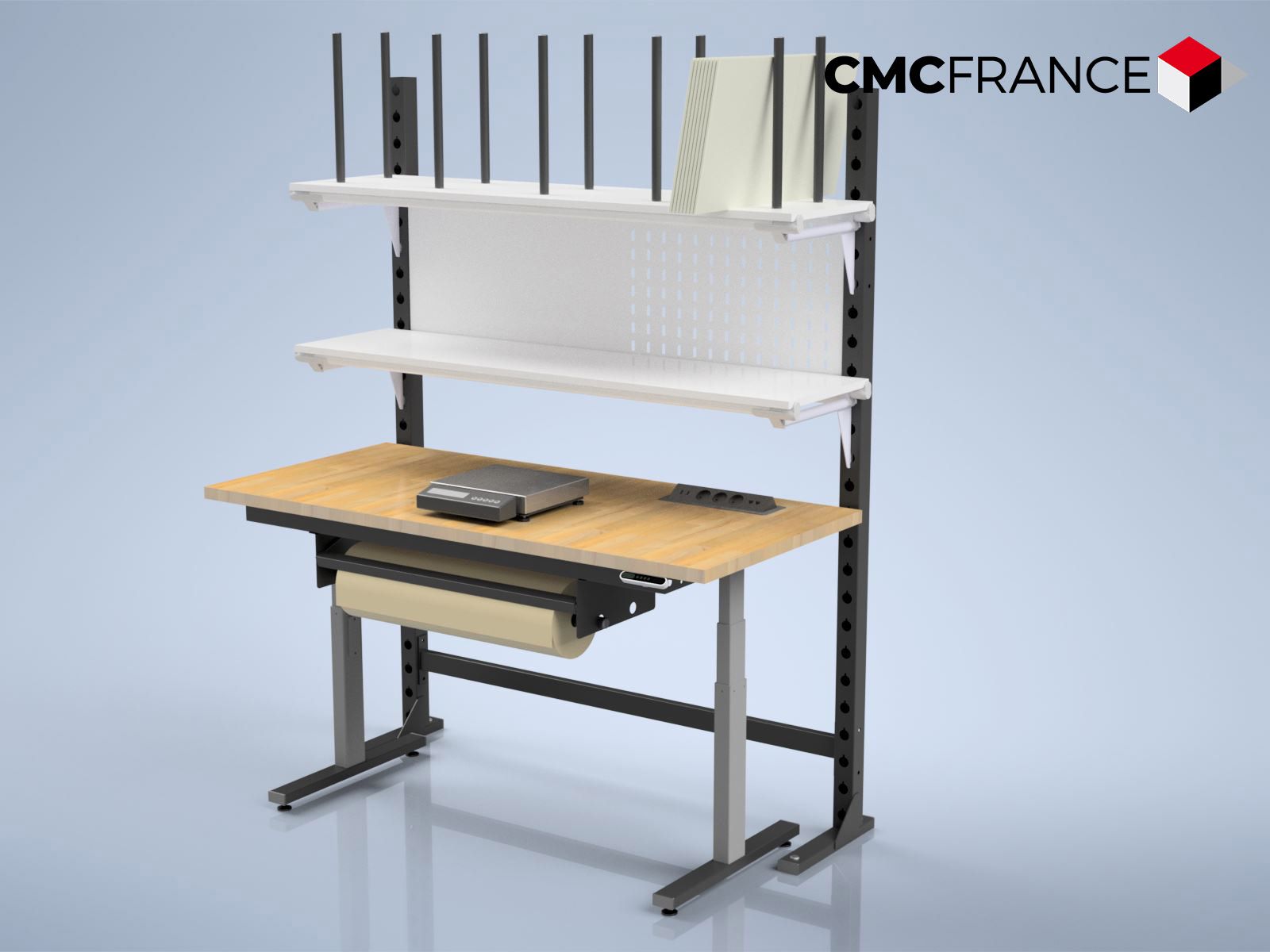 Poste de travail Ergoflex - réglage mécanique ou électrique de la hauteur - robuste et ergonomique_1