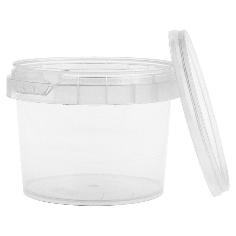 Pot rond transparent avec couvercle inviolable 120cc D6,9x5,2cm - par 1000_1