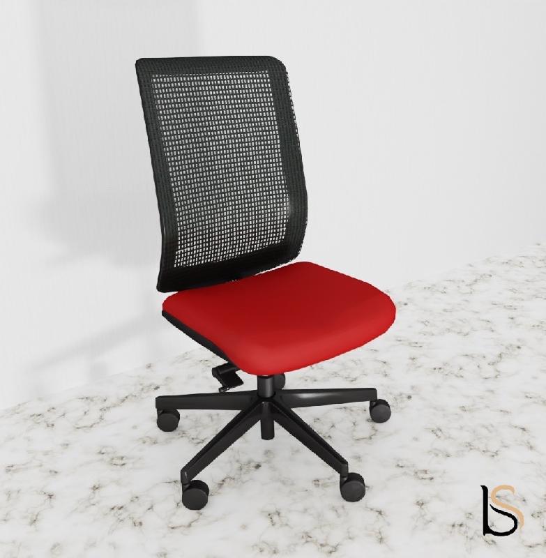 Siège bureautique Wi max dossier filet - Sokoa - Rouge, Non, Non, Oui, Sol dur_0