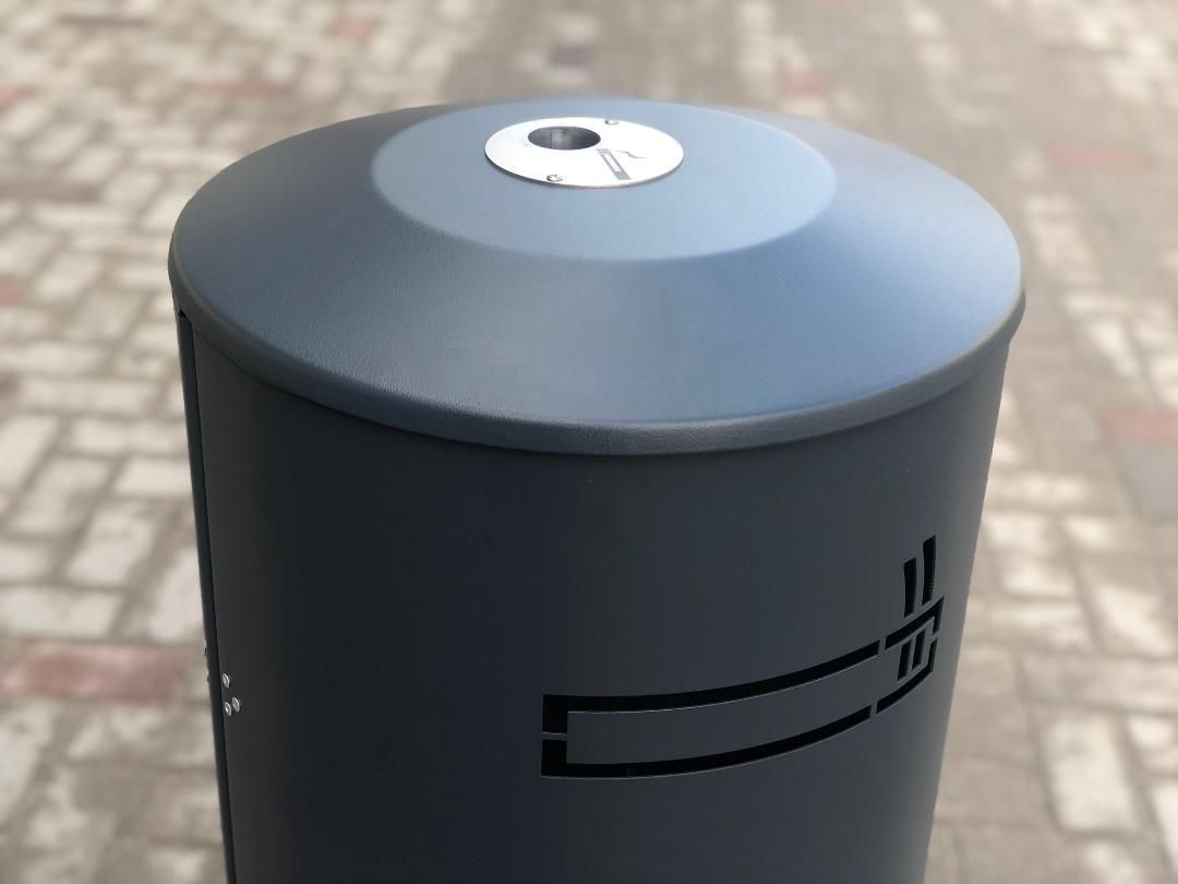 Cendrier sur pied grande capacité - extérieur ultra résistant avec serrure et seau intérieur acier galvanisé - Coloris personnalisables - Design exclusif URBANECO 42_1