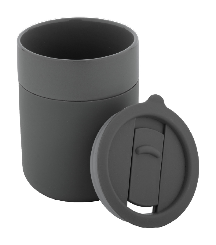 Mug de voyage - céramique avec silicone et couvercle en plastique PP - 300 ml_1