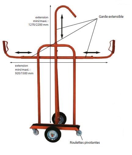 Chariot manuel porte-panneaux - PK3 - structure acier renforcé - capacité 300 kg_1