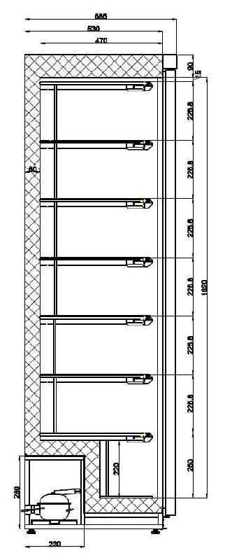 Congélateur blanc 1 porte 7450.0571 negative COMBISTEEL_1