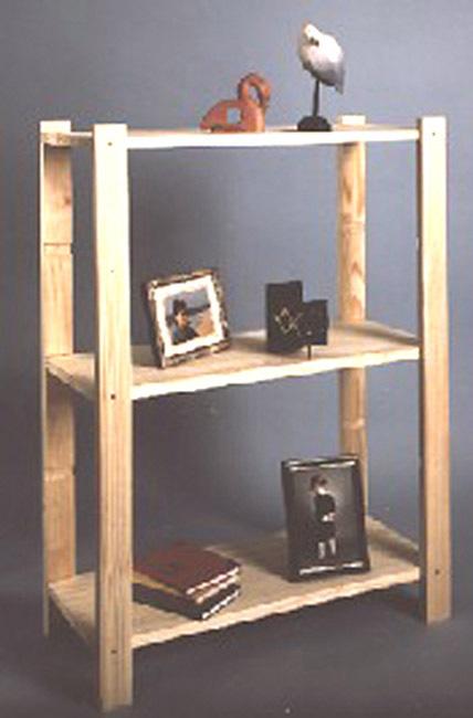 Étagère en pin brut - 3 tablettes réglables - L.65 x P.28 x H.90 cm - Charge maximale 50kg par tablette_1