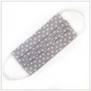 Masque lavable 3 plis Flocon Taupe - tissu coton 100% Oeko-Tex - barrette nasale - VDM_1