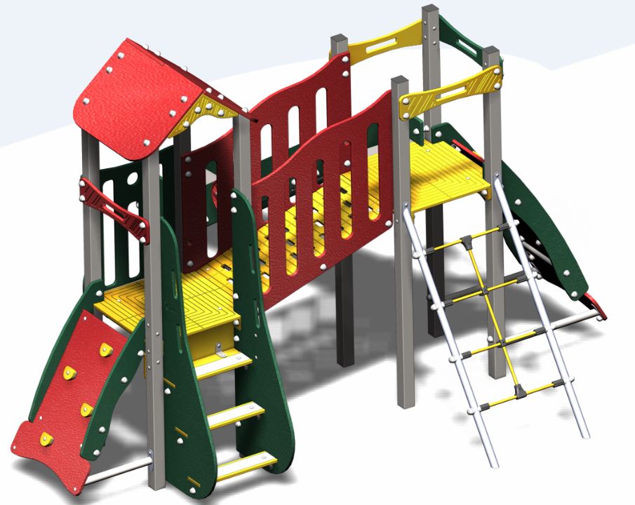 Structure de jeux combinées Neo 2 tours - NEO21237I - Créa Equipements - Pour enfants de 2 à 10 ans, capacité 12 enfants_1