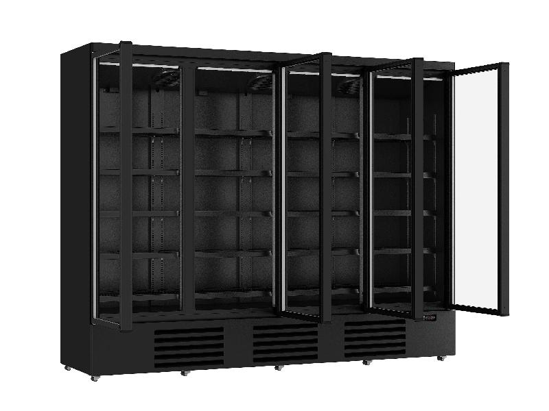 Réfrigérateur 4 portes en verre noir jde-2025r bl l2508 7455.2240 COMBISTEEL_1