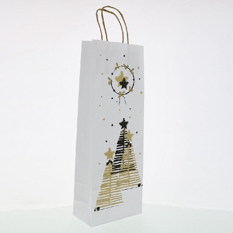 Sac kraft 1 bouteille Lilywood poignées torsadées 14x8x39cm - par 50_1