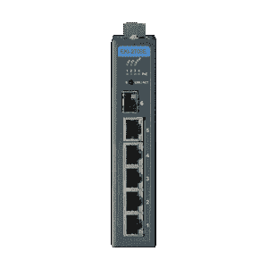 Switch industriel Rail DIN Advantech EKI-2706E-1GFPI-BE - 5 ports LAN PoE + 1 port SFP Gigabit - IP30, 24-48VDC_1
