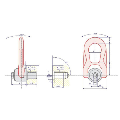 Anneau de levage à double articulation classe 8 haute résistance_1
