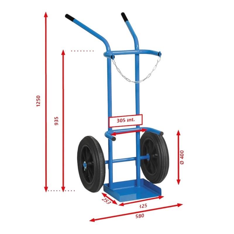 Chariot diable 1 bouteille B50 charge 170kg - SORI_1