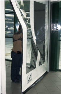 Porte rapide dynaroll food / souple / à enroulement / en plastique / utilisation intérieure / 4500 x 4500 mm / ignifuge_1