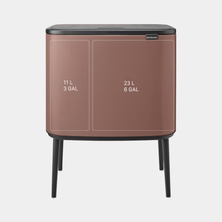Poubelle tri sélectif Bo Touch Bin - 11 + 23 litres - Satin Taupe - Brabantia - 2 compartiments - 34L_1