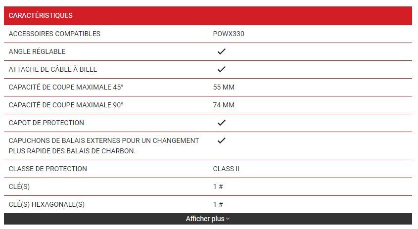 Powxq5315 - Scie circulaire 1800W - Varo - Ø210 mm - Coupe maximale 55 mm à 45°_1