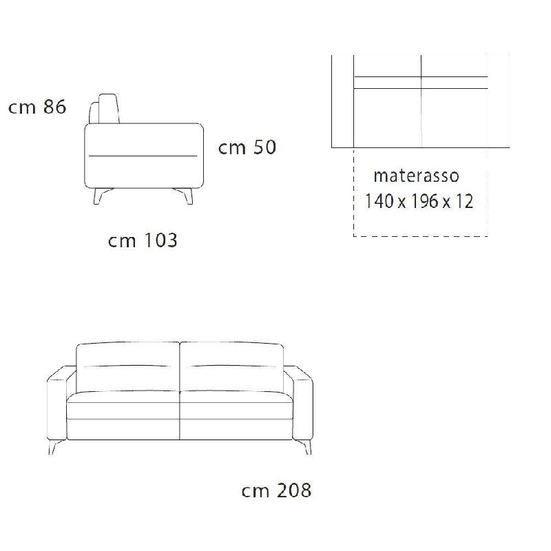 Virginia canapé convertible ouverture express 140x196 cm - tissu marron chocolat - fabrication italienne_1