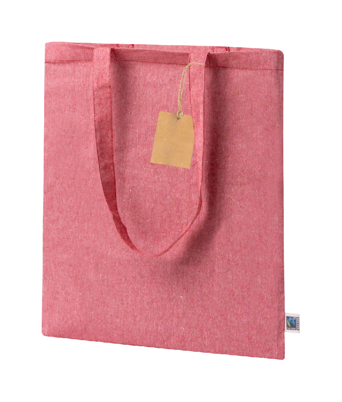 Sac à provisions en coton recyclé Fairtrade - 100% coton équitable - 120 g/m² - Rouge_1