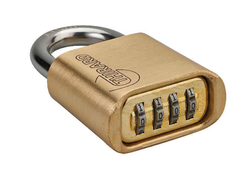 Cadenas Tanker 2 - combinaison modifiable - laiton - anse inox A2 - 10 000 combinaisons - Thirard_1