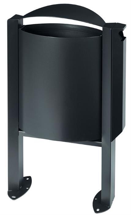 Corbeille sur pied Arkéa 40L - avec ou sans cendrier 3L - acier traité anticorrosion et poudré anti-UV_1