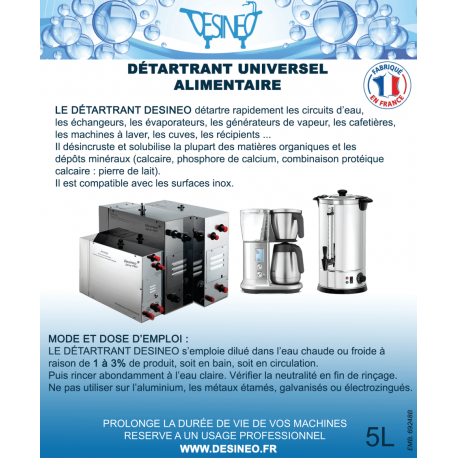 Détartrant professionnel 5L - Alimentaire polyvalent pour générateurs de vapeur, cafetières, lave-vaisselle et autres appareils_1